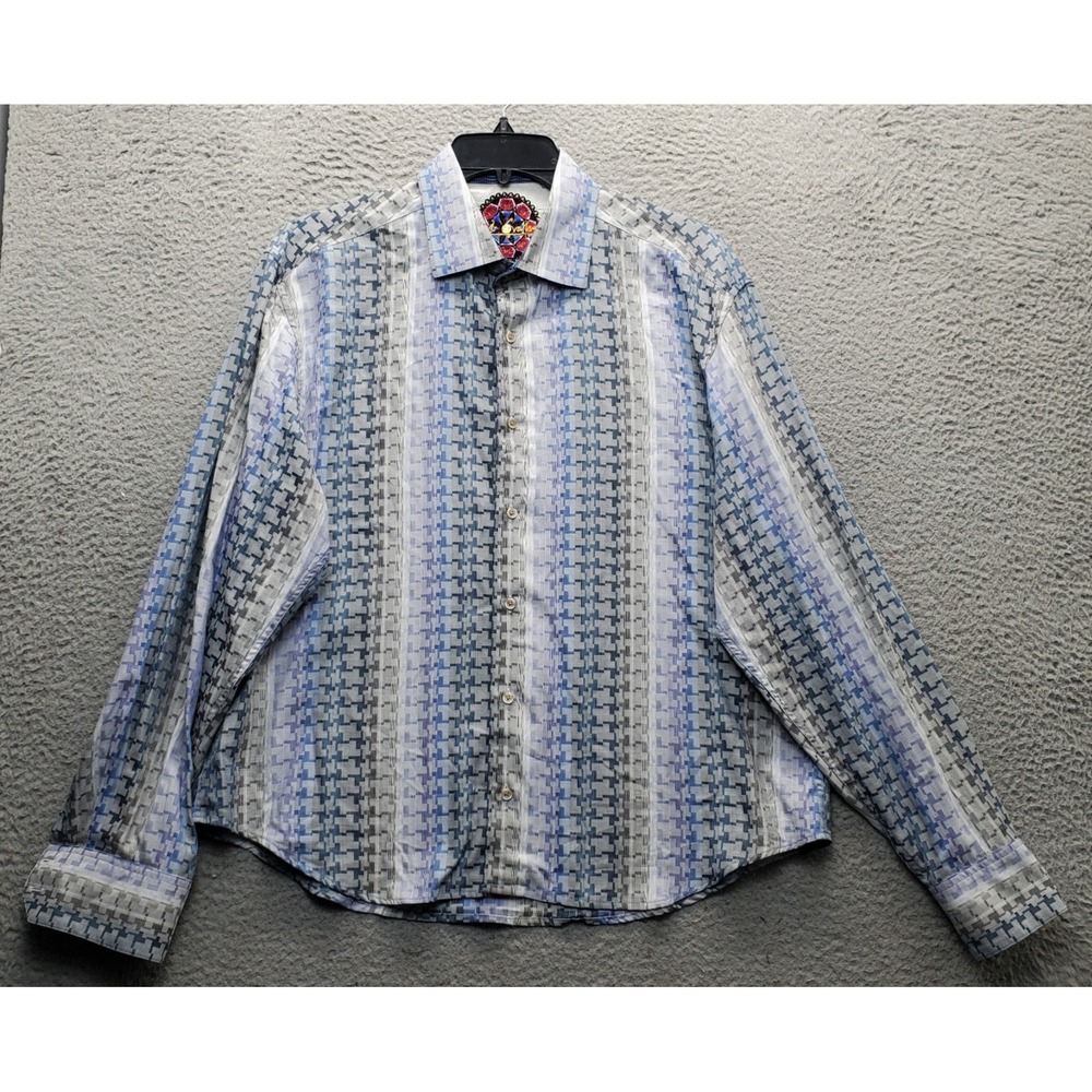 Robert Graham Shirt Mens XL Multi Knowledge Wisdom Truth Flip Cuffed Button Up
